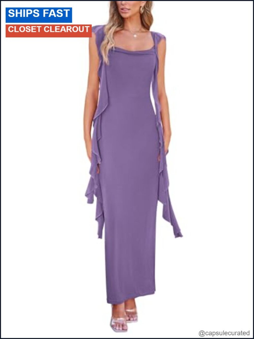 PRETTYGARDEN Ruffle Bodycon Maxi Dress Sweetheart Open Back Women